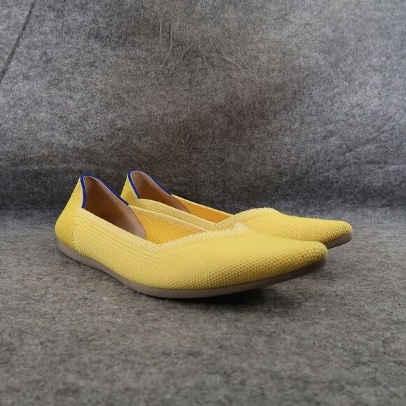 Rothy's Shoes Womens 8 Ballet Flat The Point Slip On Yellow Classic Comfort Knit - Picture 1 of 16